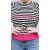 VIA MADE soft wrap shirt - black-white-pink