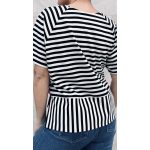 VIA MADE soft wrap shirt - black-white-pink