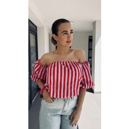 VIA gelato striped blouse - piros-rózsaszín csíkos