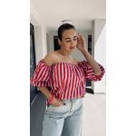 VIA gelato striped blouse - piros-rózsaszín csíkos