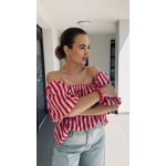 VIA gelato striped blouse - piros-rózsaszín csíkos