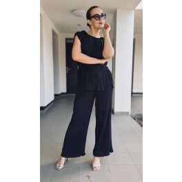 VIA pleated szett - navy blue - sötétkék