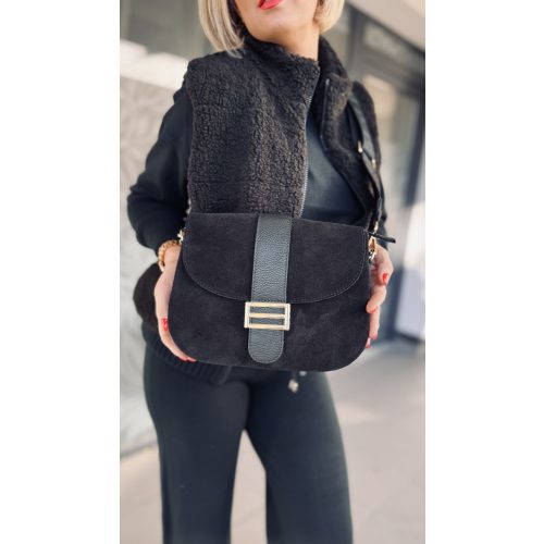 VIA elegance bag - fekete velúr 