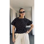 VIA polka dot felső - fekete