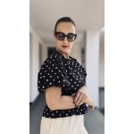 VIA polka dot felső - fekete