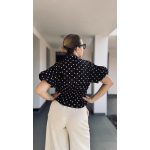 VIA polka dot felső - fekete
