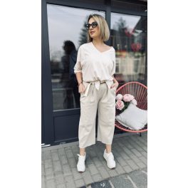 VIA beige icon nadrág - övvel