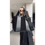 VIA mixed tote bag - fekete velúr