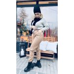 VIA faux leather jogger nadrág - bézs 