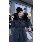 VIA arctic télikabát - matt fekete - szőrmés kapucnival 