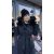 VIA arctic télikabát - matt fekete - szőrmés kapucnival 