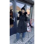 VIA arctic télikabát - matt fekete - szőrmés kapucnival 