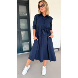 VIA navy blue puplin ruha 
