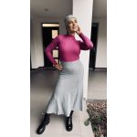 VIA kötött plisszé hatású szoknya - szürke 