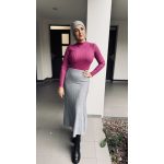 VIA kötött plisszé hatású szoknya - szürke 