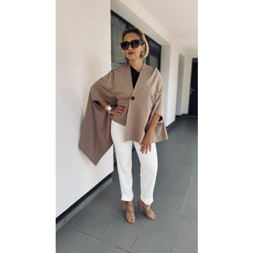 VIA aszimmetrikus poncho - premium - bézs 