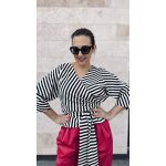 VIA MADE soft wrap kimono - black-white